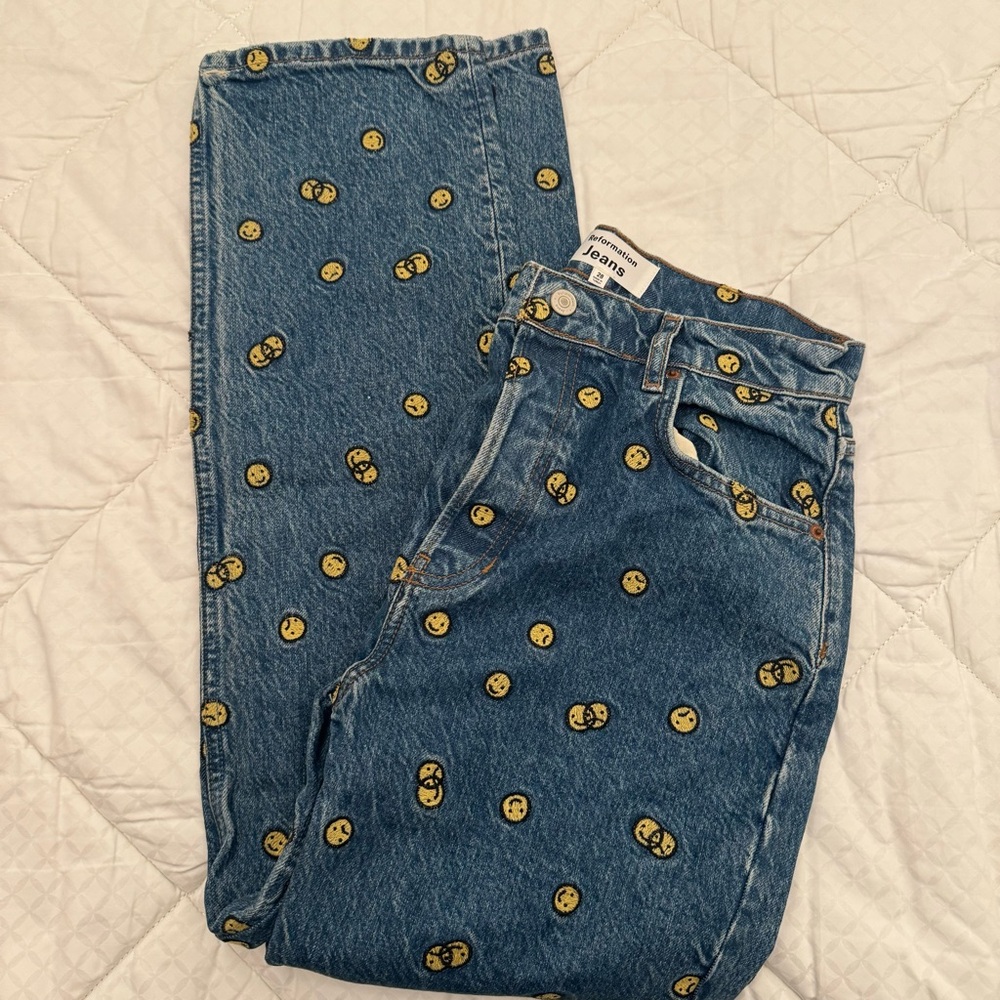 Reformation Mixed Emotions High Rise Straight Jeans nwot - Picture 5 of 11